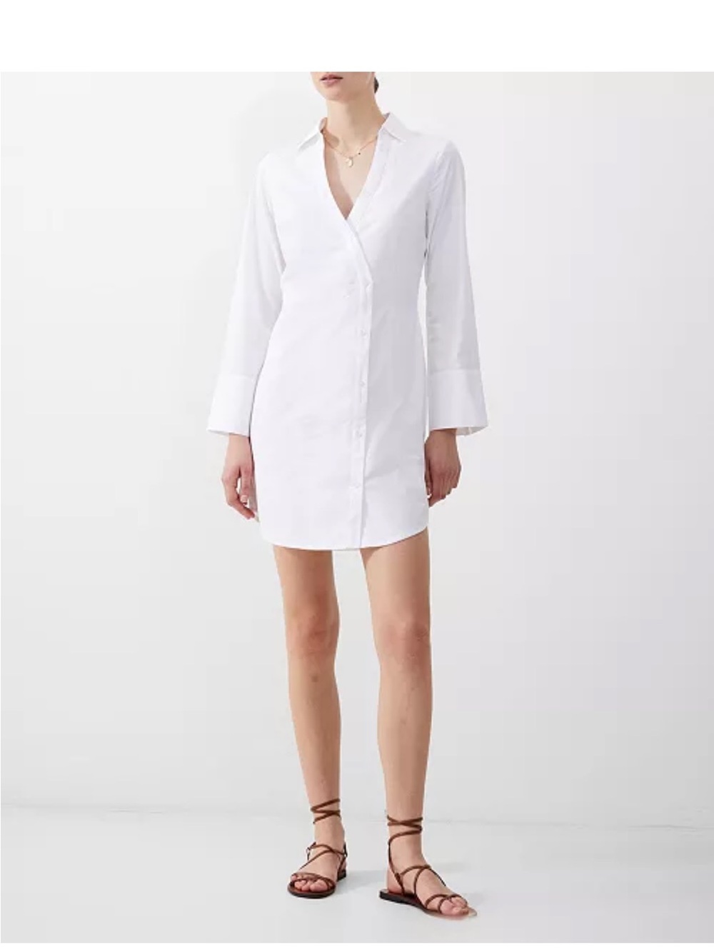 French Connection Isabelle Poplin Long Sleeve Asymmetrical Shirt Dress